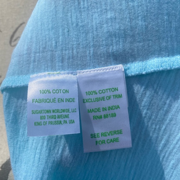 NWT Lilly Pulitzer Nya Tank Top/ Serene blue with fringe tassels/crochet t-back - Picture 10 of 10